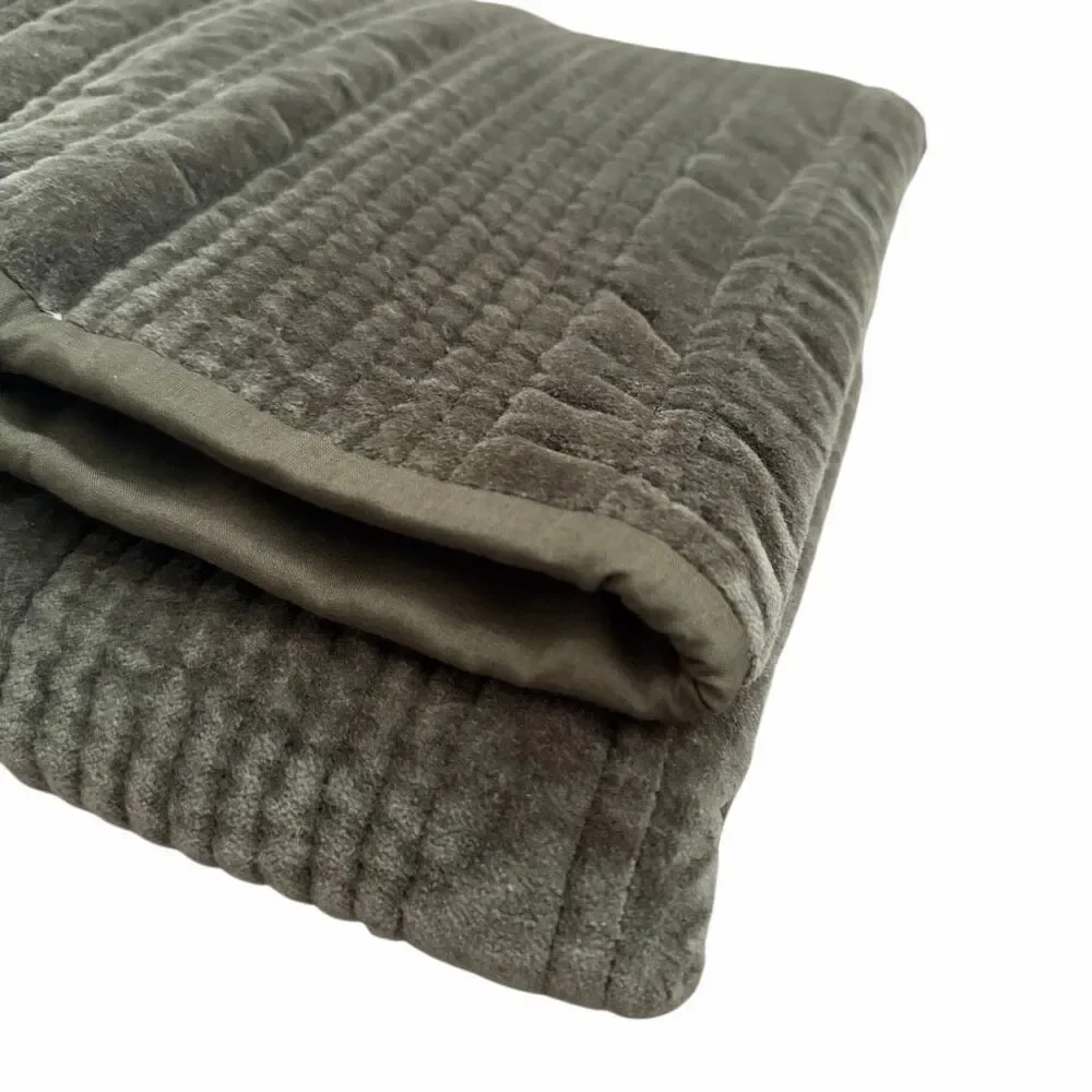 The Company Store Legends Luxury Line Stitch Quilted Sham NWT Olive Standard